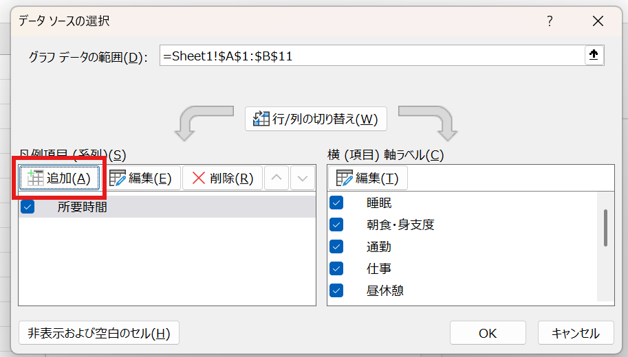 データソースを追加